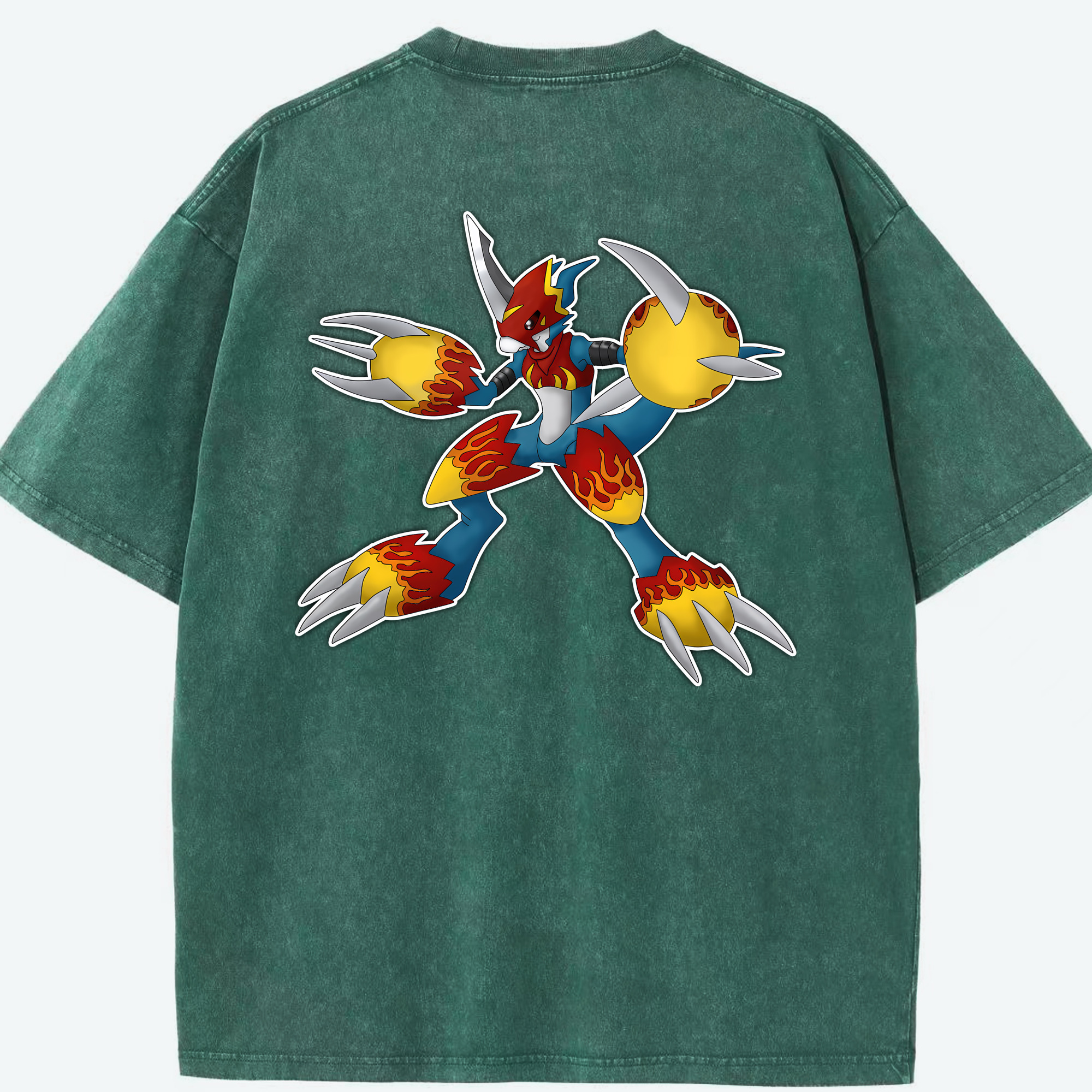 （画像用） Digimon デジタルモンスター/デジモン 綿100% ヴィンテージ風 半袖Tシャツ（背面プリント）